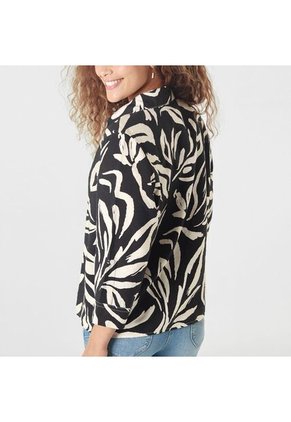 Blusa Cuello Camisero Manga Larga