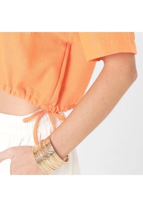 Blusa Cuello Camisero Manga Corta