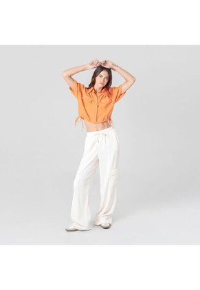 Blusa Cuello Camisero Manga Corta