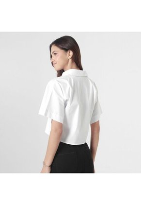 Blusa Cuello Camisero Manga Corta