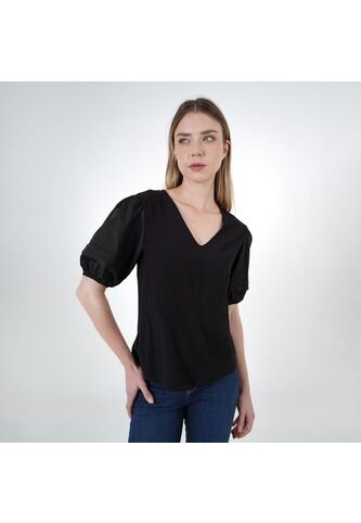 Blusa Cuello V Manga Corta Globo FDS