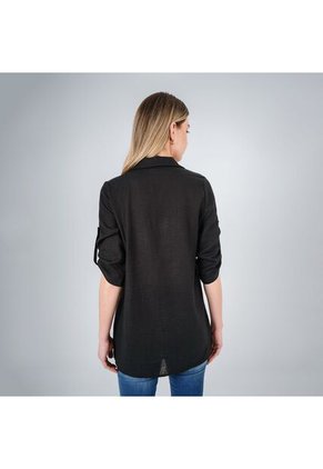 Blusa Cuello Camisero Manga 3/Cuartos