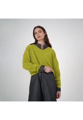 Sweater Cuello V Manga 3/ Cuartos