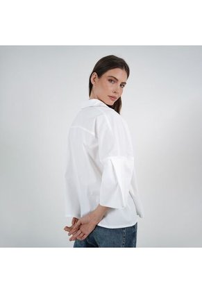 Blusa Cuello Camisero Manga 3/ Cuartos