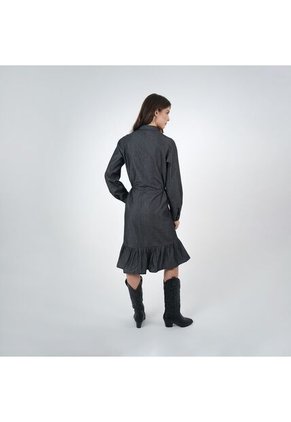 Vestido Cuello Camisero Manga Larga