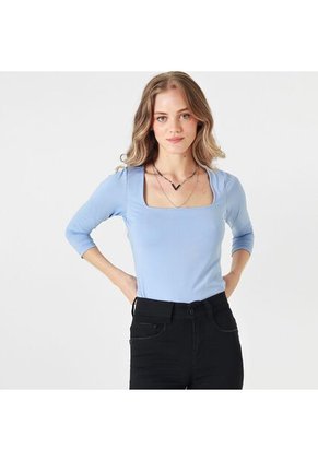 Camiseta Cuello U Manga Larga