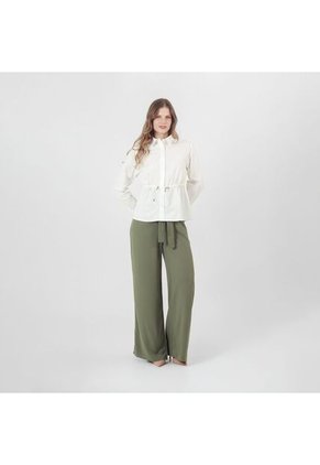 Blusa Cuello Camisero Manga Larga