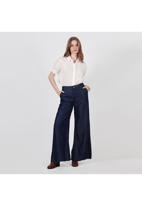 Blusa Cuello Camisero Manga Corta