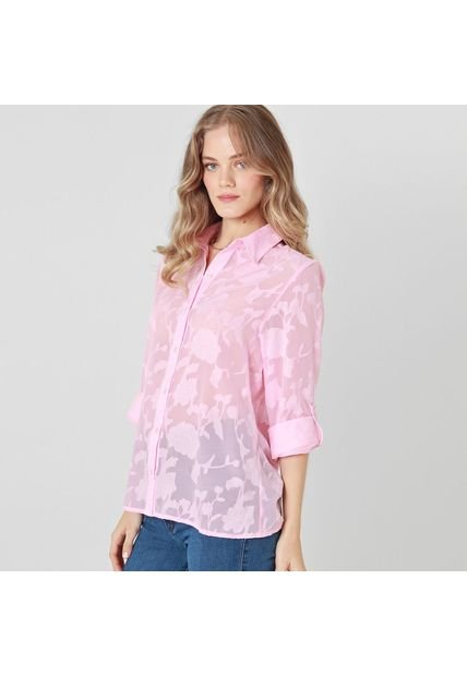 Blusa Cuello Camisero Manga Larga