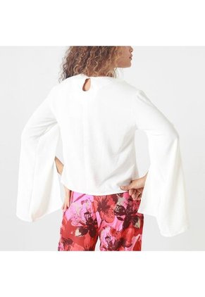 Blusa Cuello Redondo Manga Abierta