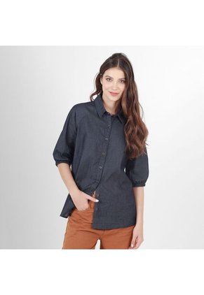 Blusa Cuello Camisero Manga Al Codo