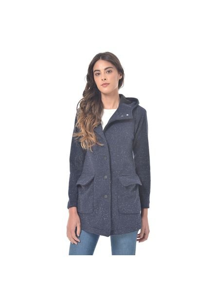 CHAQUETA PARA MUJER EN PAÑO GRIS Color-AZUL-Talla-S
