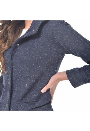 CHAQUETA PARA MUJER EN PAÑO GRIS Color-AZUL-Talla-S