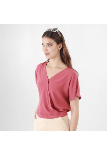 Blusa Cuello V Manga Corta