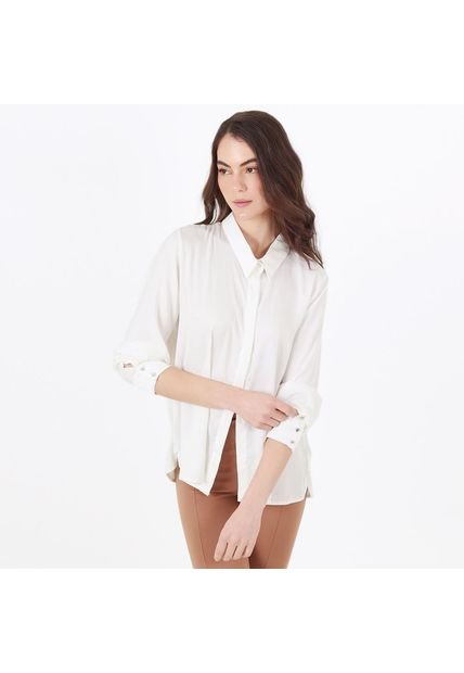 Blusa Cuello Camisero Manga Larga