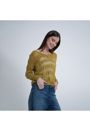 Sweater Cuello V Manga Larga
