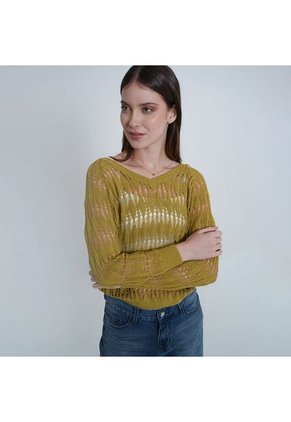 Sweater Cuello V Manga Larga