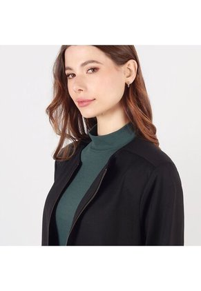 Chaqueta Cuello Redondo Con Cremallera