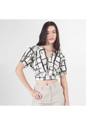 Blusa Cuello V Manga Corta