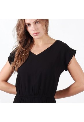 Vestido Cuello V Manga Corta