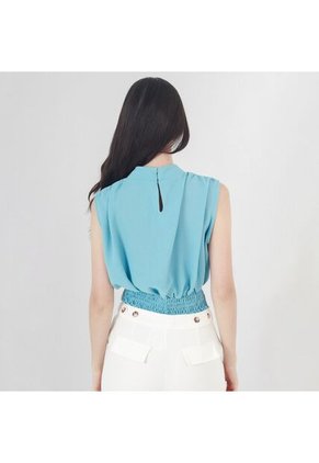 Blusa Cuello Alto Manga Sisa