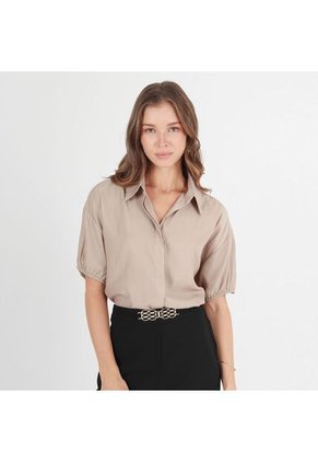 Blusa Cuello Camisero Manga 3Cuartos