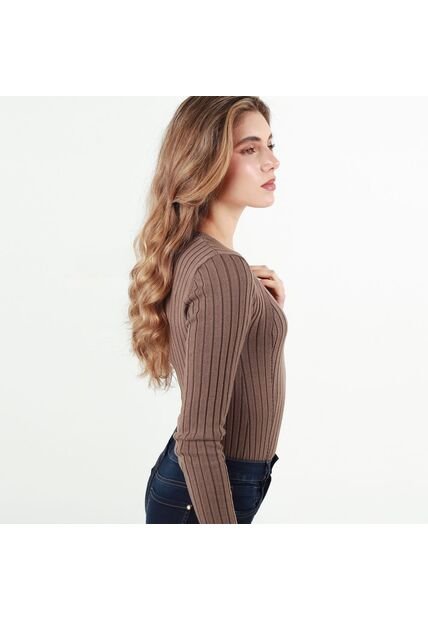 Sweater Cuello V Manga Larga