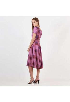 Vestido Midi Cuello Redondo Manga Ranglan