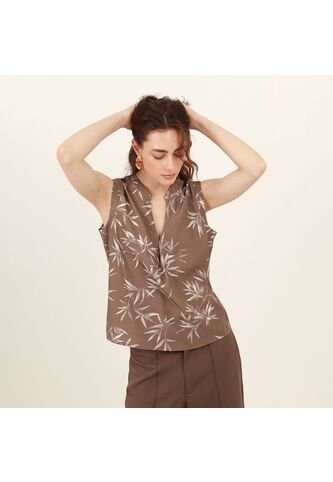 Blusa Cuello V Manga Sisa FDS