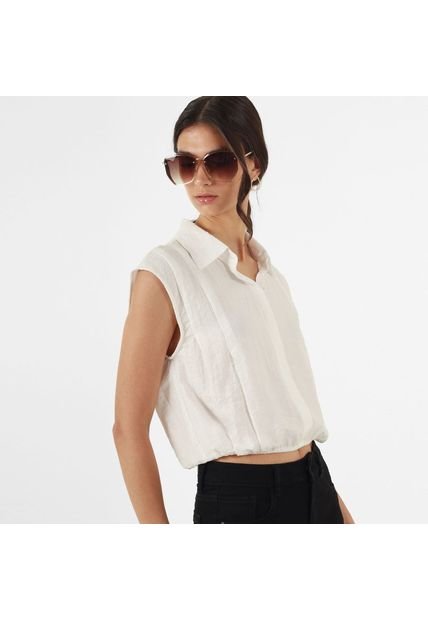 Blusa Cuello V Camisero Manga Sisa