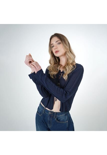 Sweater Cuello V Manga Larga