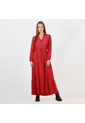 Vestido Cuello Redondo Manga Larga