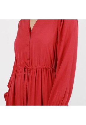 Vestido Cuello Redondo Manga Larga