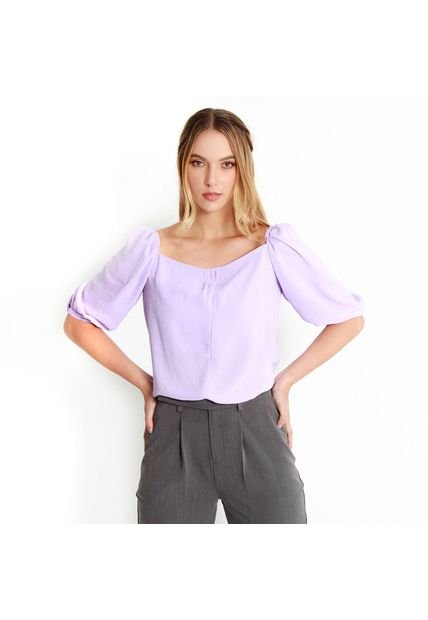 Blusa Para Mujer, Color Lila Manga 3/4 COLOR-MOR-LILA-XS - Compra Ahora |  Dafiti Colombia