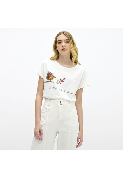 Camisa Cuello Redondo Manga Corta COLOR-BLANCO-XXS