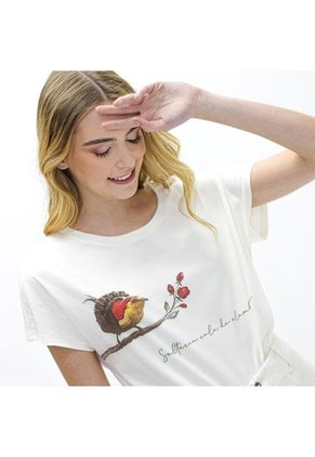 Camisa Cuello Redondo Manga Corta COLOR-BLANCO-XXS