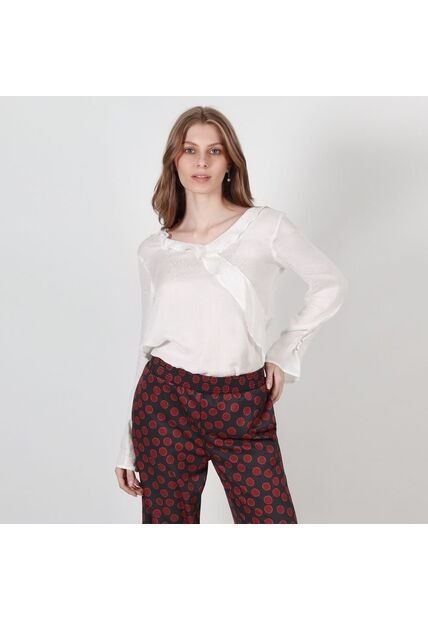 Blusa Cuello V Manga Larga