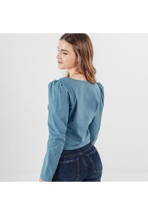 Blusa Cuello V Manga Larga