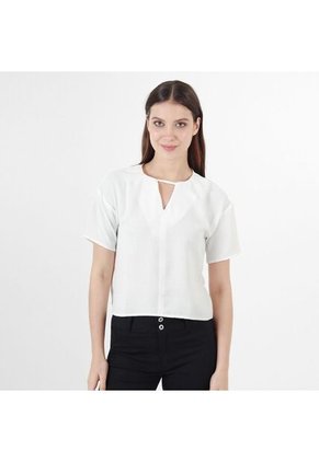 Blusa Cuello V Manga Corta