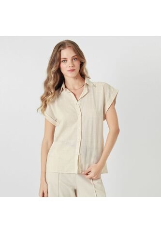 Blusa Cuello Camisero Manga Corta FDS