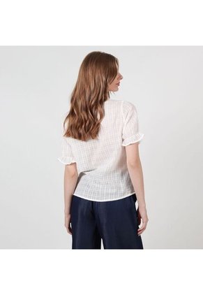 Blusa Cuello Camisero Manga Corta