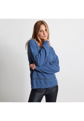 Sweater Cuello V Manga Larga