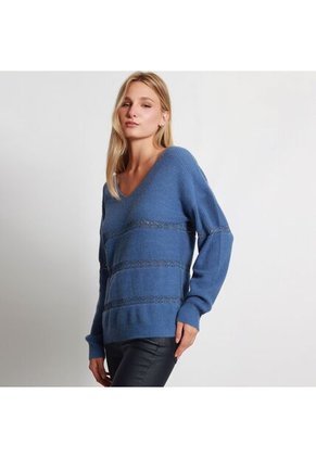 Sweater Cuello V Manga Larga