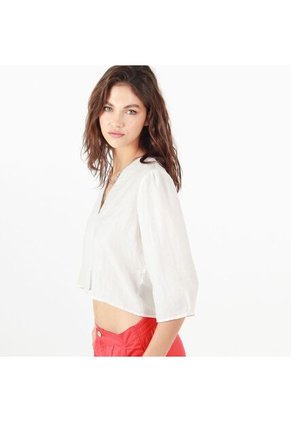 Blusa Cuello V Manga Al Codo