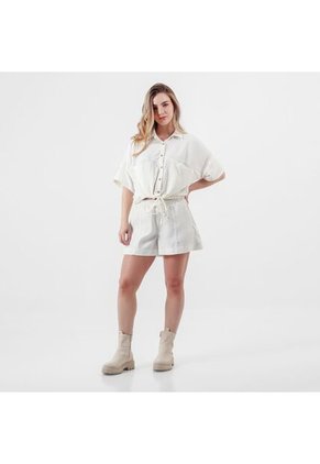 Blusa Cuello Camisero Manga Corta