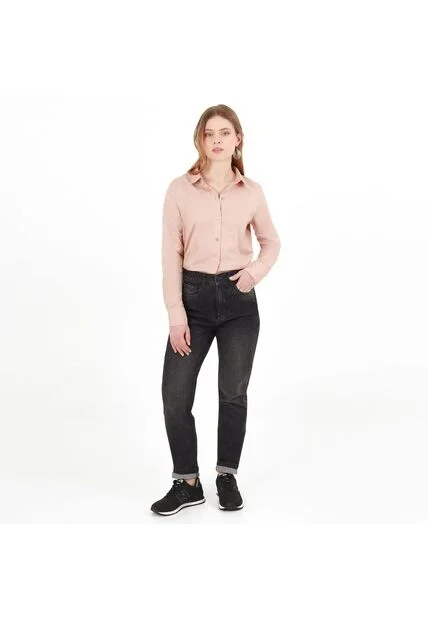 Jean Mom Tiro Alto Bota Skinny