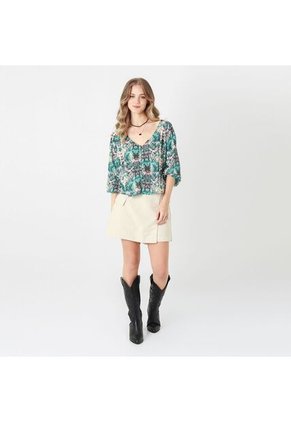 Blusa Cuello V Manga 3Cuartos