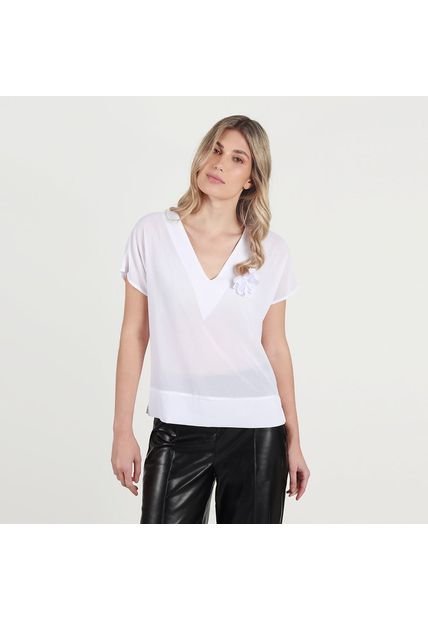 Blusa Cuello V Manga Corta