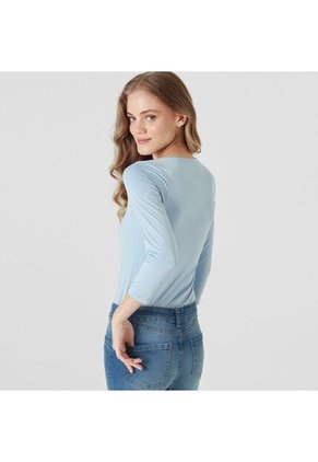 Camiseta Manga 3Cuartos Con Escote Cuadrado