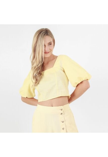 Blusa Cuello U Manga Al Codo